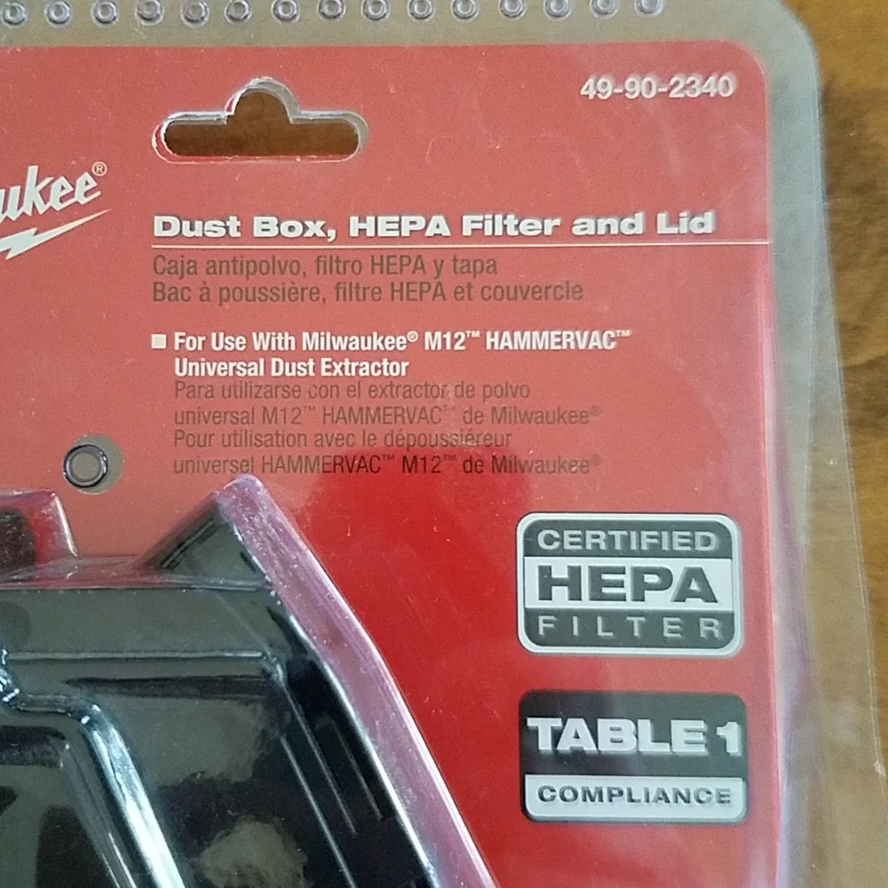 New Milwaukee Tool M12 HAMMERVAC HEPA Dust Box, Filter, Lid, Hammer Drill - Picture 2 of 4